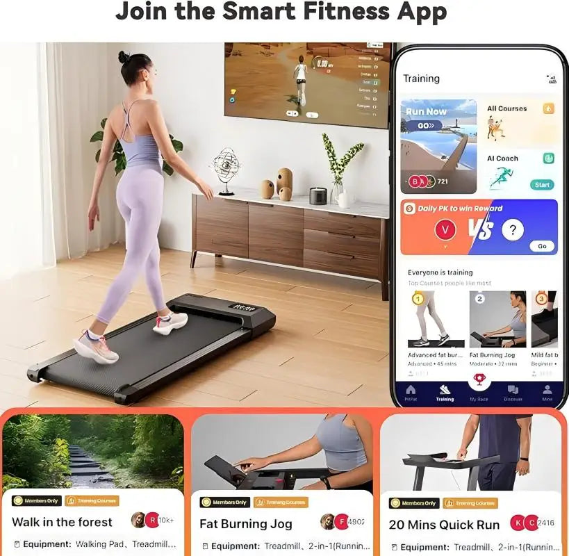 Superun 2In1 Home Office Walking Treadmill With App and Remote