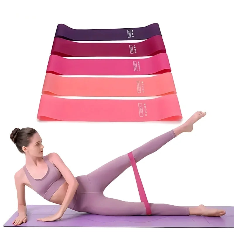 5 Piece Resistance Band Set With Latex Loops For Travel