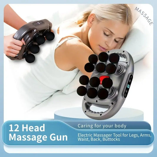 12 Head Massage Gun Deep Tissue Massager For Back Shoulders