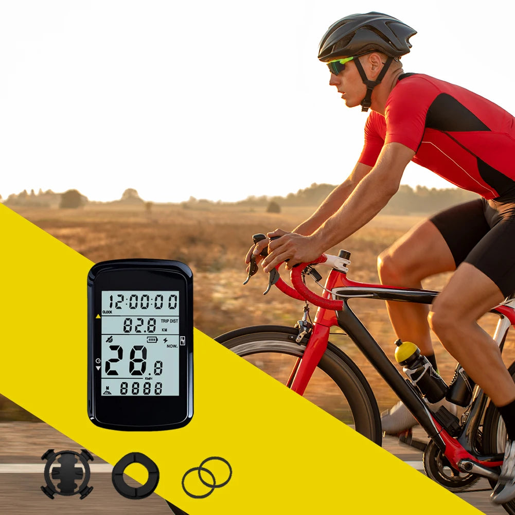 APWIKOGER Wireless Bicycle Computer With GPS Speedometer Backlight