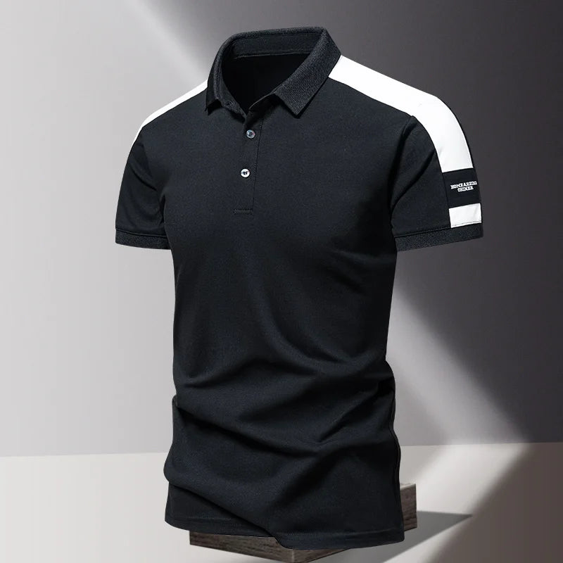 Lane JT Men Polo Shirt Summer Ice Silk Cotton Casual