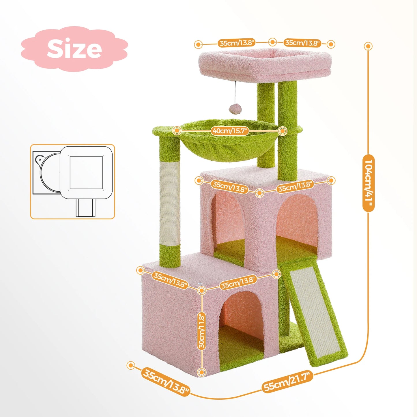 PEQULTICN Multi Level Cat Tower With Sisal Scratching