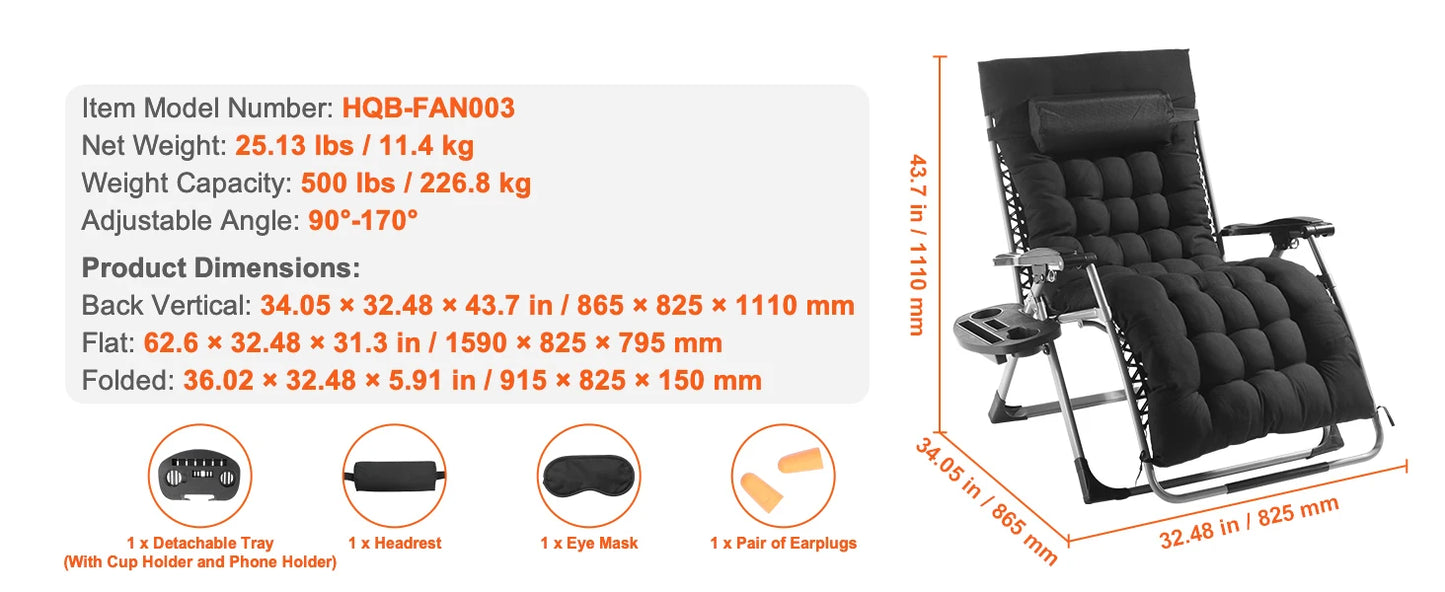 SucceBuy Zero Gravity Chair Recliner With Footrest And Cupholder