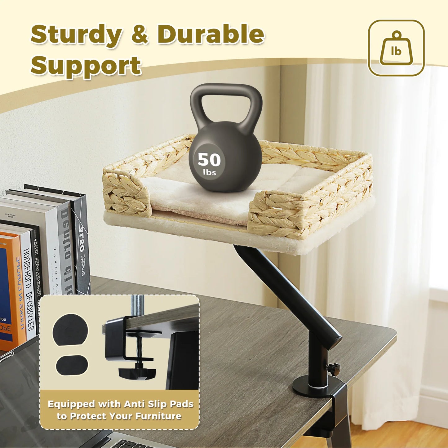 PAWZ Road Cat Desk Bed Rotatable Hammock Stand Indoor Cats