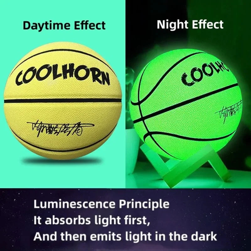Damengx Glow In The Dark Basketball PU Leather Anti-Skid Outdoor