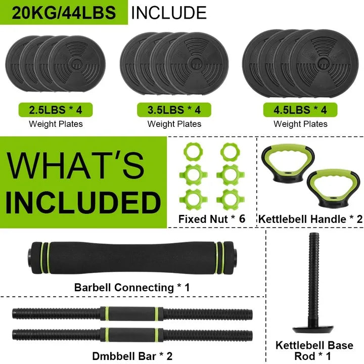 TWISTER.CK Adjustable Dumbbells 4 In 1 Set For Home Gym