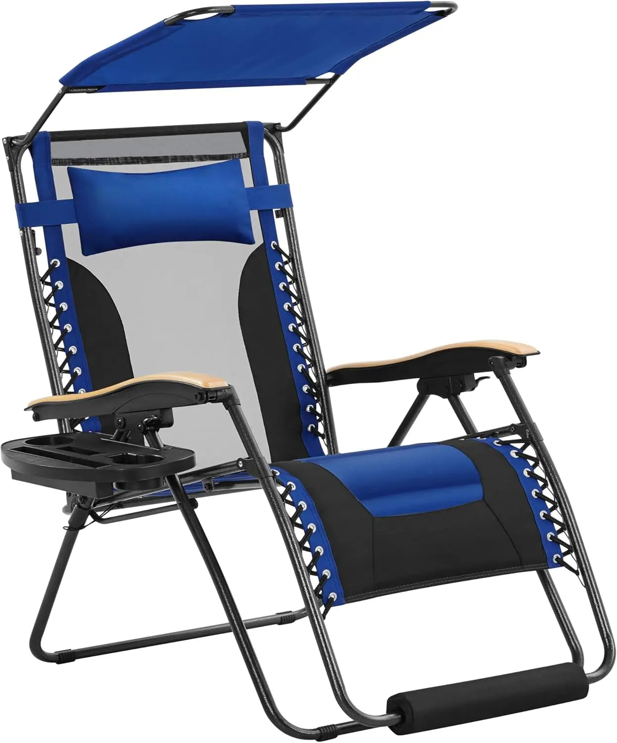 Zero Gravity Chair With Canopy Headrest And Cup Holder Recliner