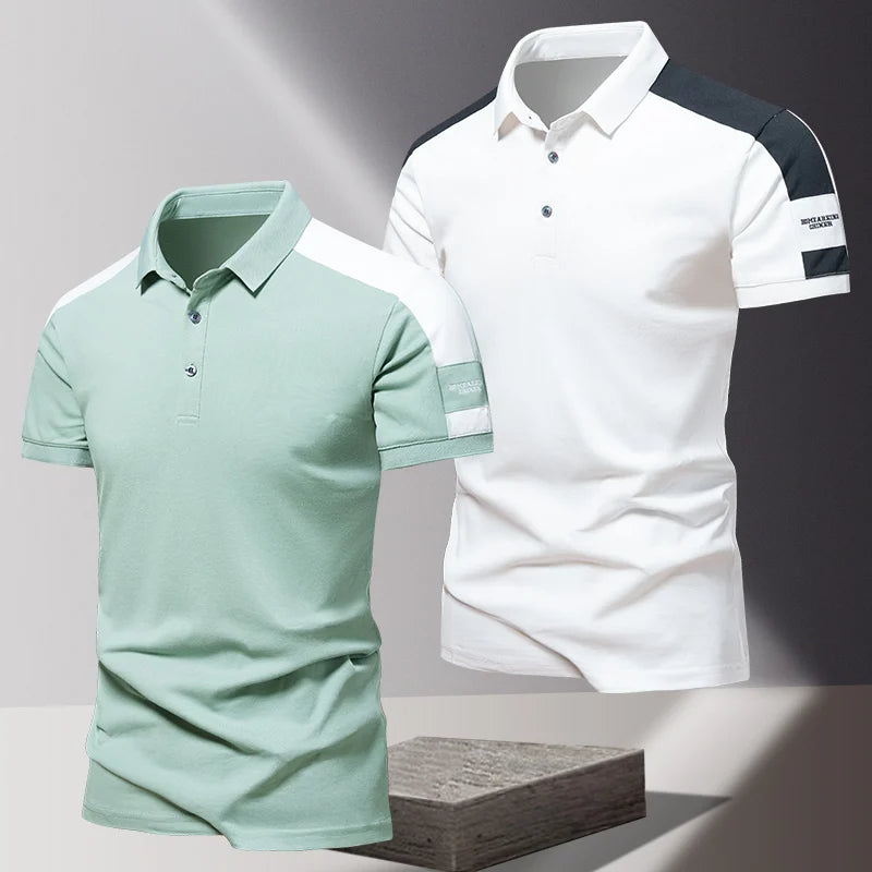 Lane JT Men Polo Shirt Summer Ice Silk Cotton Casual