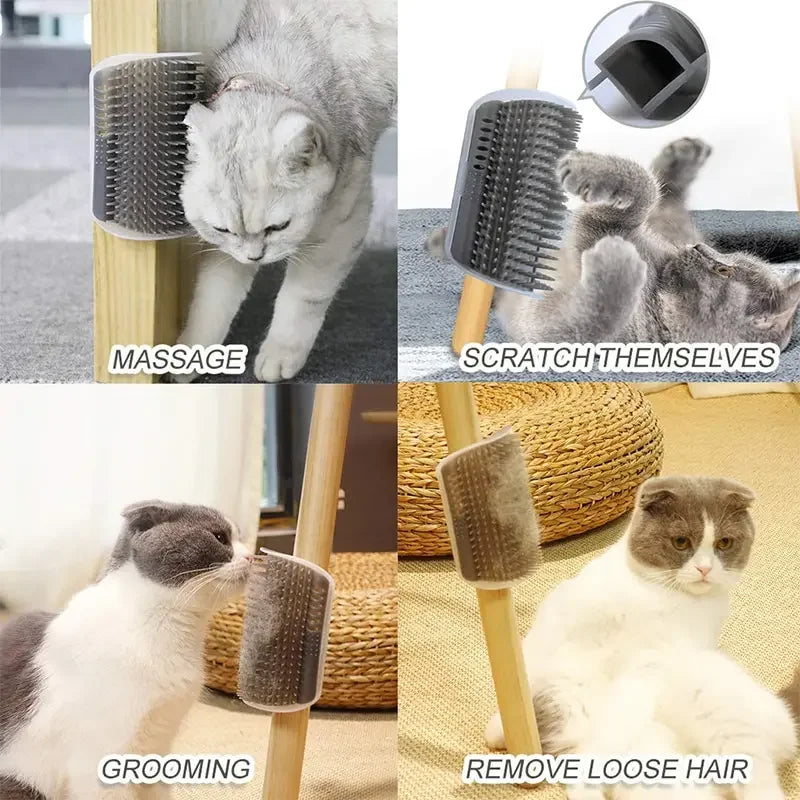 Cat Self Groomer Massage Comb For Corner Scratcher With Catnip