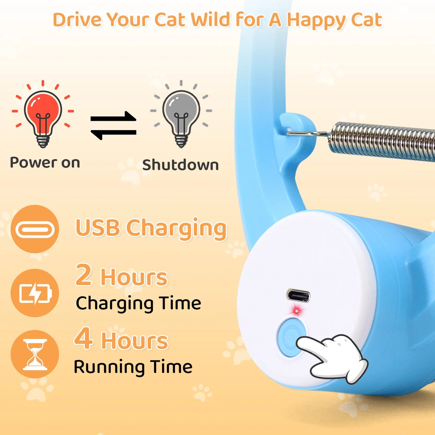 Automatic Interactive Cat Toy Fluttering Butterfly Wand For Indoor Enrichment