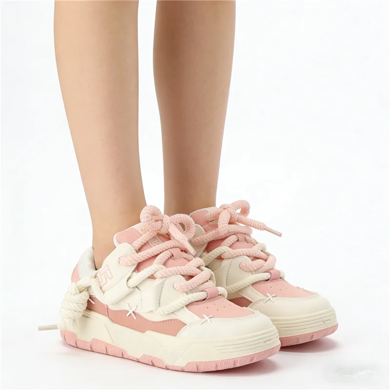 Women Platform Sneakers Chunky Heel Casual Trainers