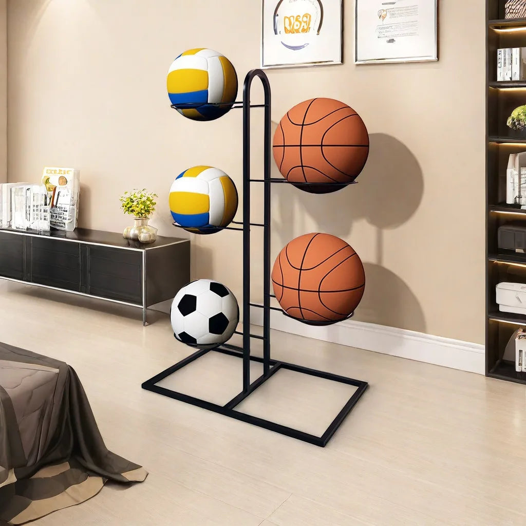 Indoor Kids Ball Storage Rack For Basketball Football Volleyball Kindergarten