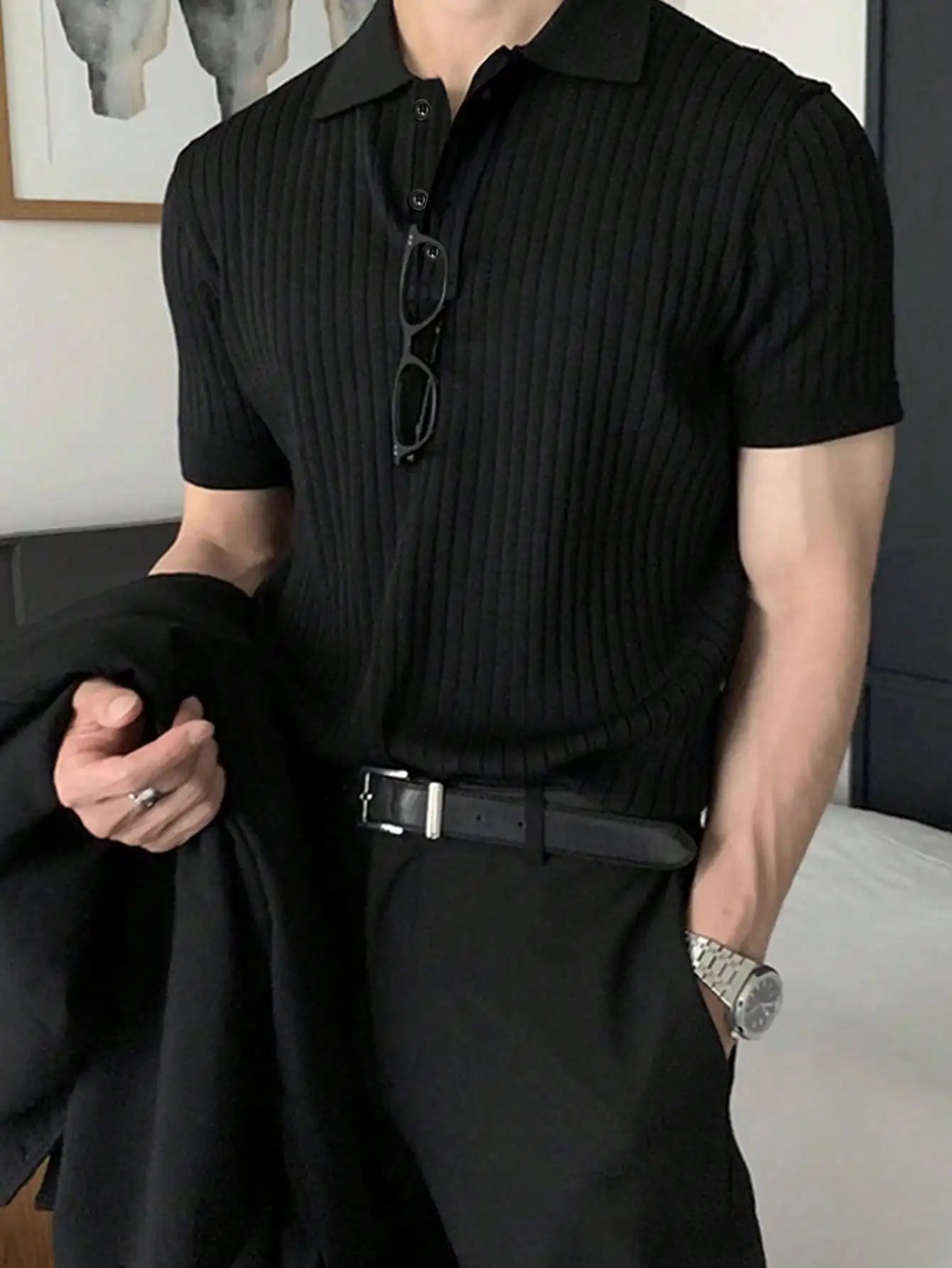 Men's Short Sleeve Polo Shirt Cotton Blend Breathable Casual