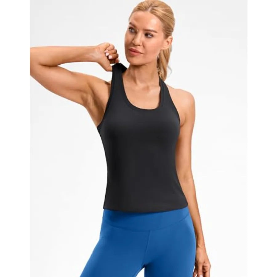 Women's Bamboo Fiber Racerback Workout Tank Top Yoga And Run
