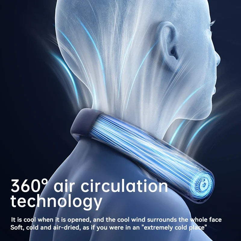 DELIXING 10000mAh Portable Neck Fan Bladeless Silent Rechargeable