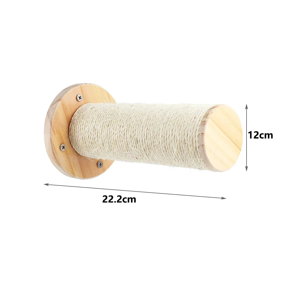 Qlfyuu Wooden Cat Climbing Shelf Wall Mounted Scratching Post