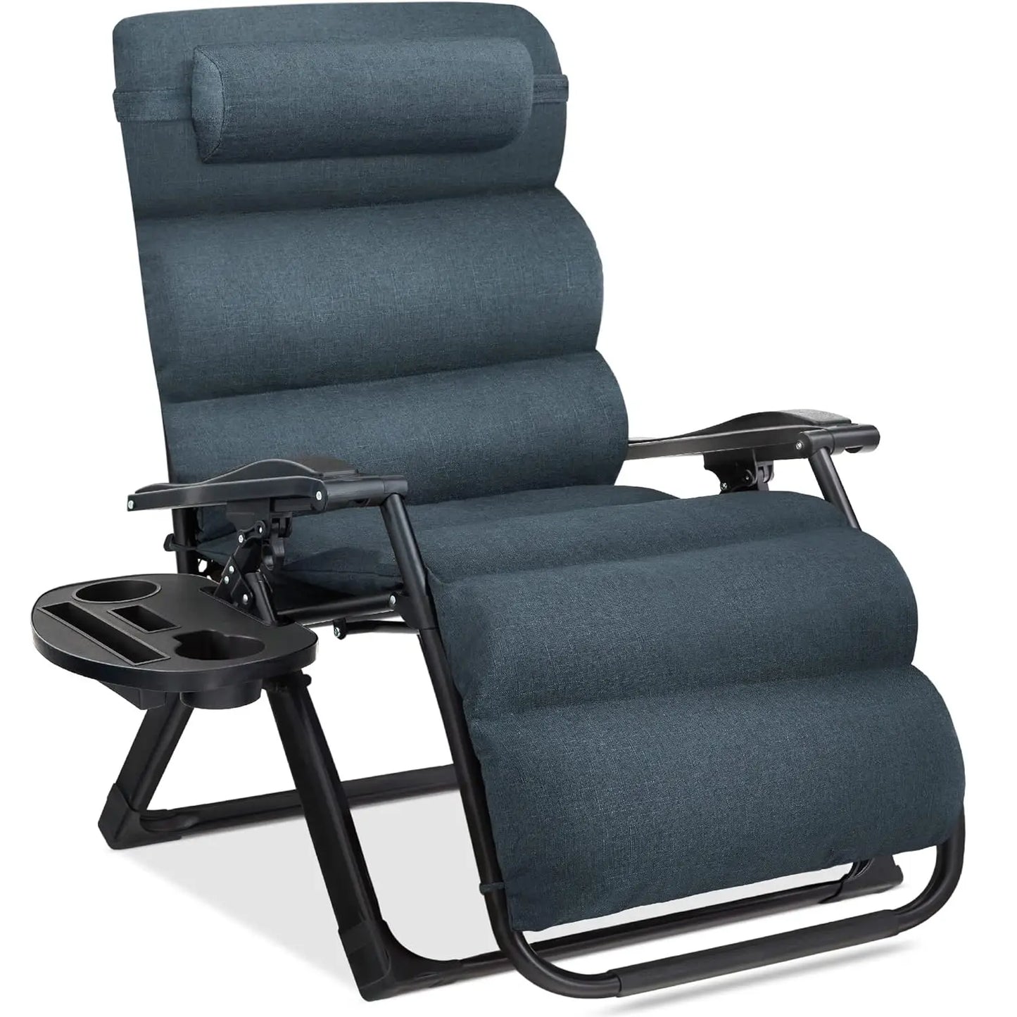 Zero Gravity Patio Chair With Removable Plush Cushion And Cup Holder