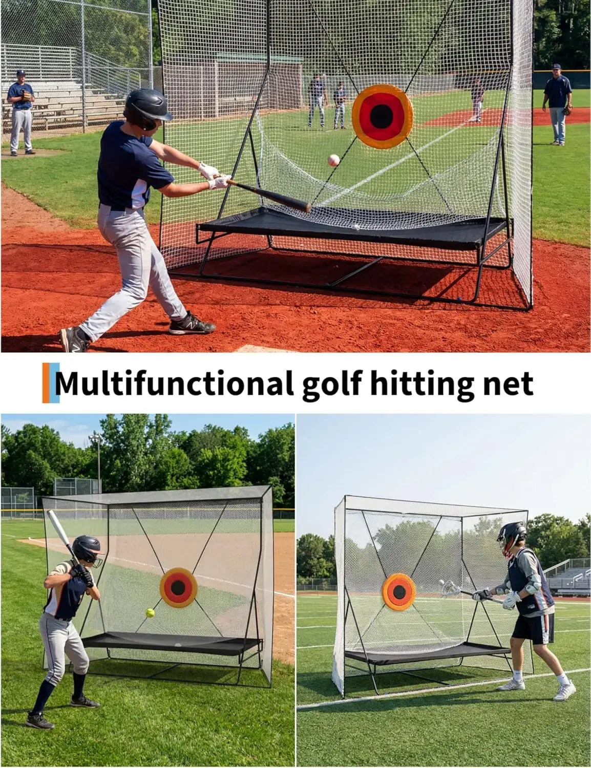 HiMISS Golf Practice Net Cage With Foldable Heavy Duty Frame