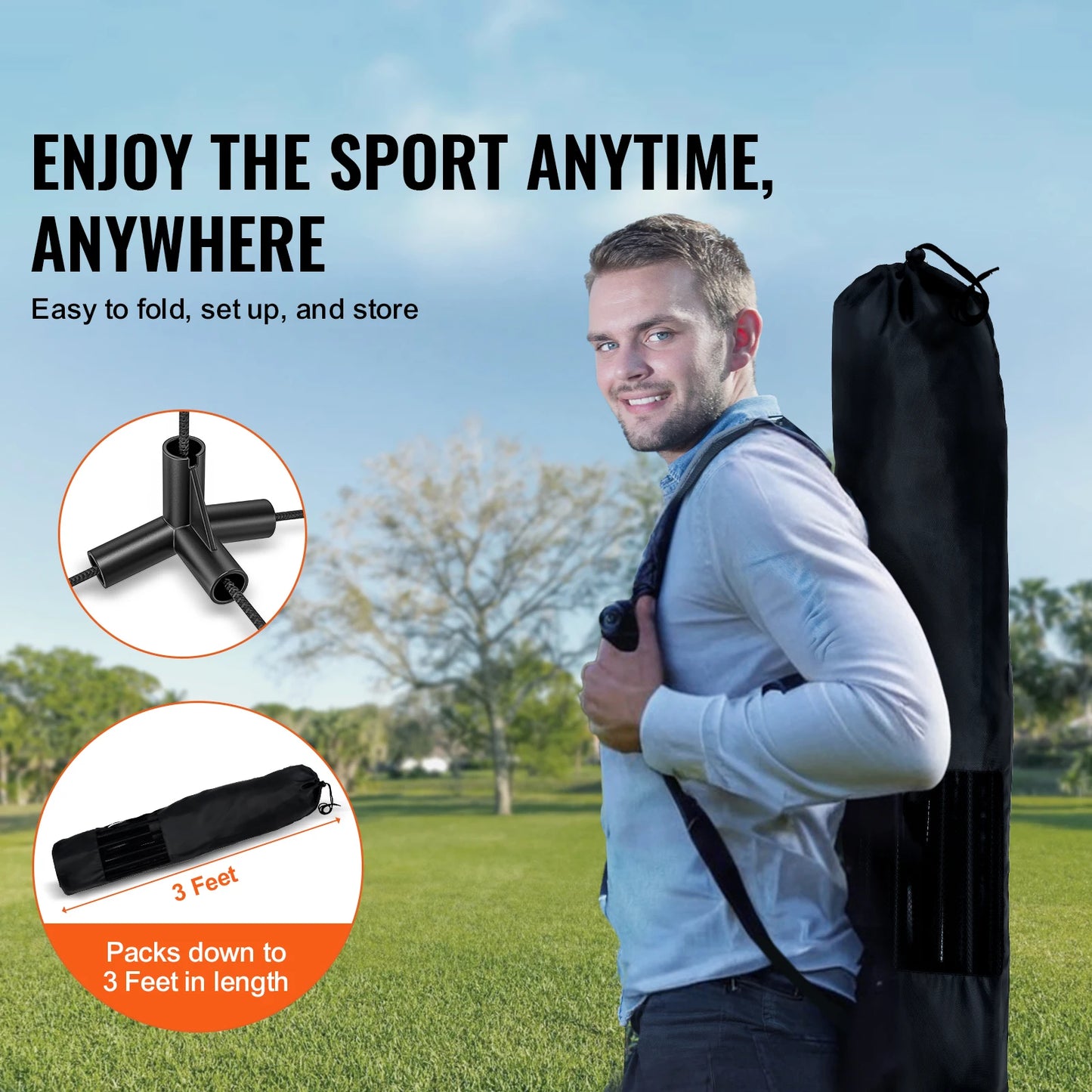 SucceBuy 10-17FT Badminton Net Height Adjustable Volleyball Net Wide Foldable Pickleball Net Portable Easy Setup Tennis Net Set