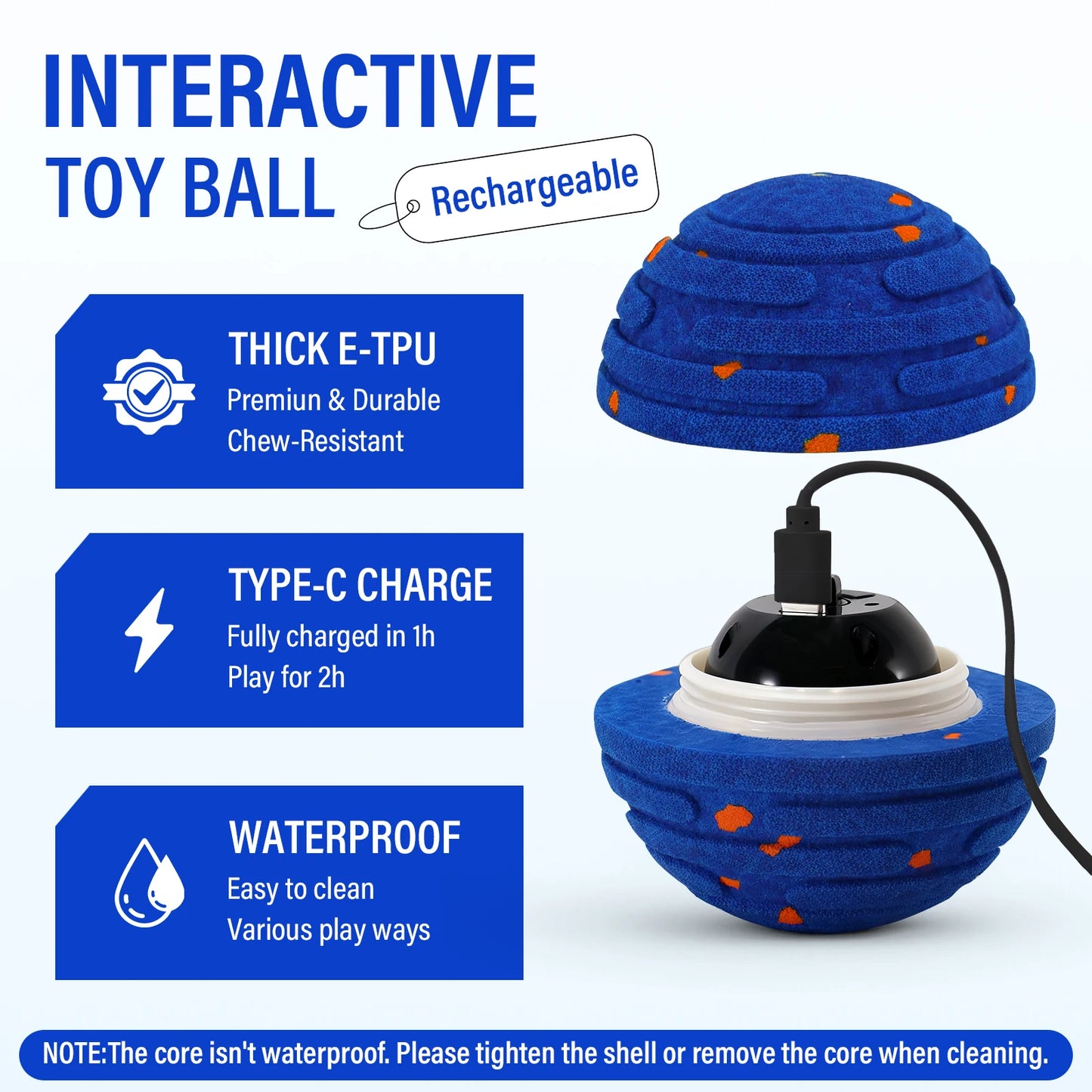 Smart Indestructible Dog Toy Ball For Aggressive Chewers Rechargeable