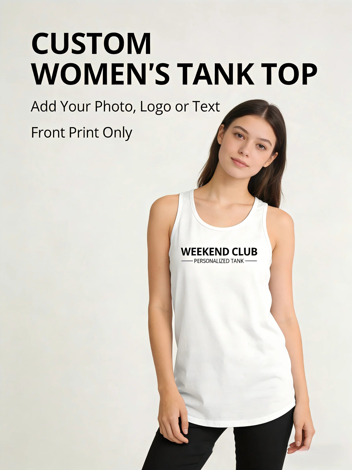 Personalized Womens Tank Top With Custom Photo Logo Text