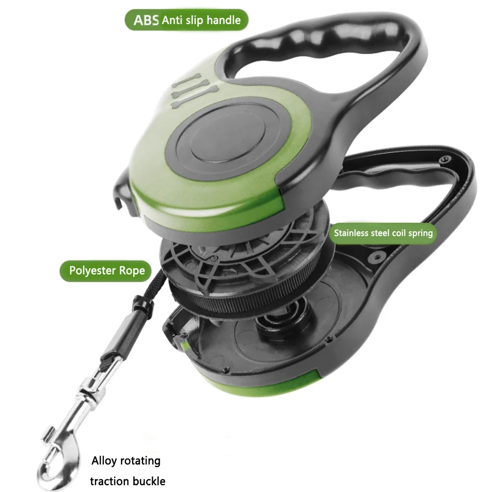 Retractable Nylon Dog Leash With ABS Case Heavy Duty