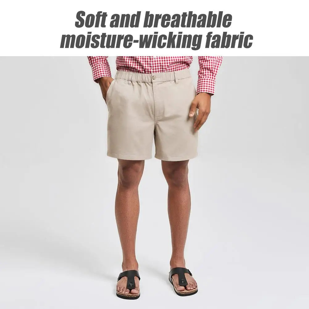 Men's Cotton Mesh Swim Trunks With Zipper Pockets Comfort Fit