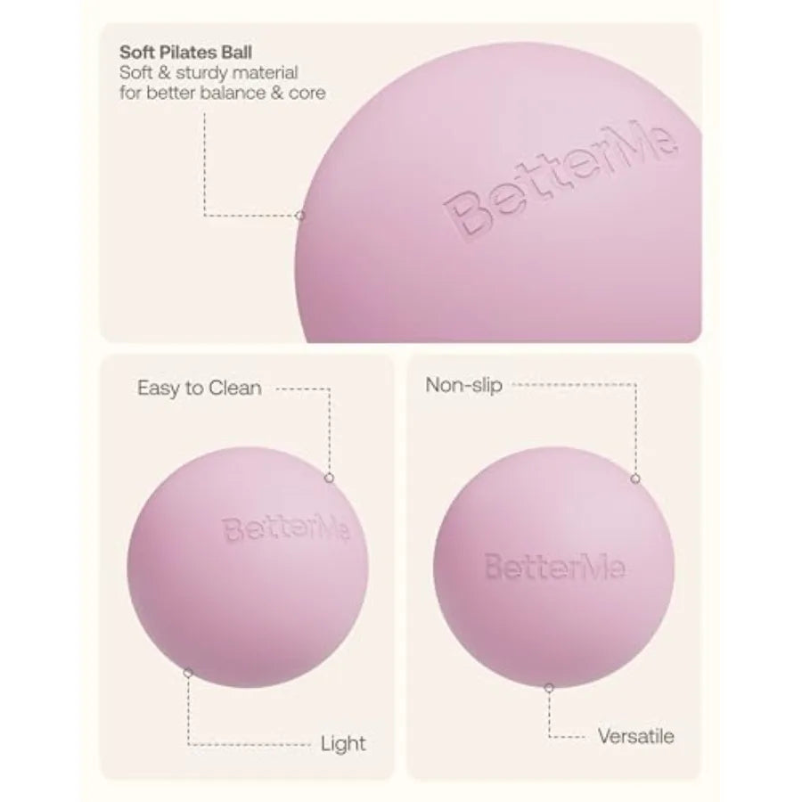 8 Inch Mini Exercise Ball for Pilates Yoga Core Training Portable Stability Ball for Women Soft Workout Tool