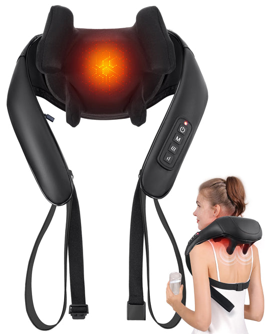 MASGREE Shiatsu Cordless Back Neck Shoulder Massager With Heat
