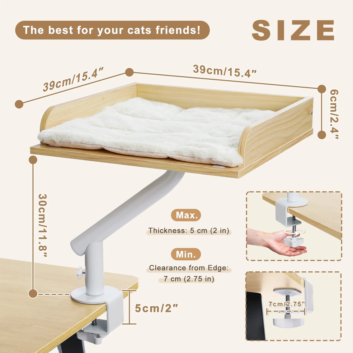 PAWZ Road Cat Desk Bed Rotatable Hammock Stand Indoor Cats