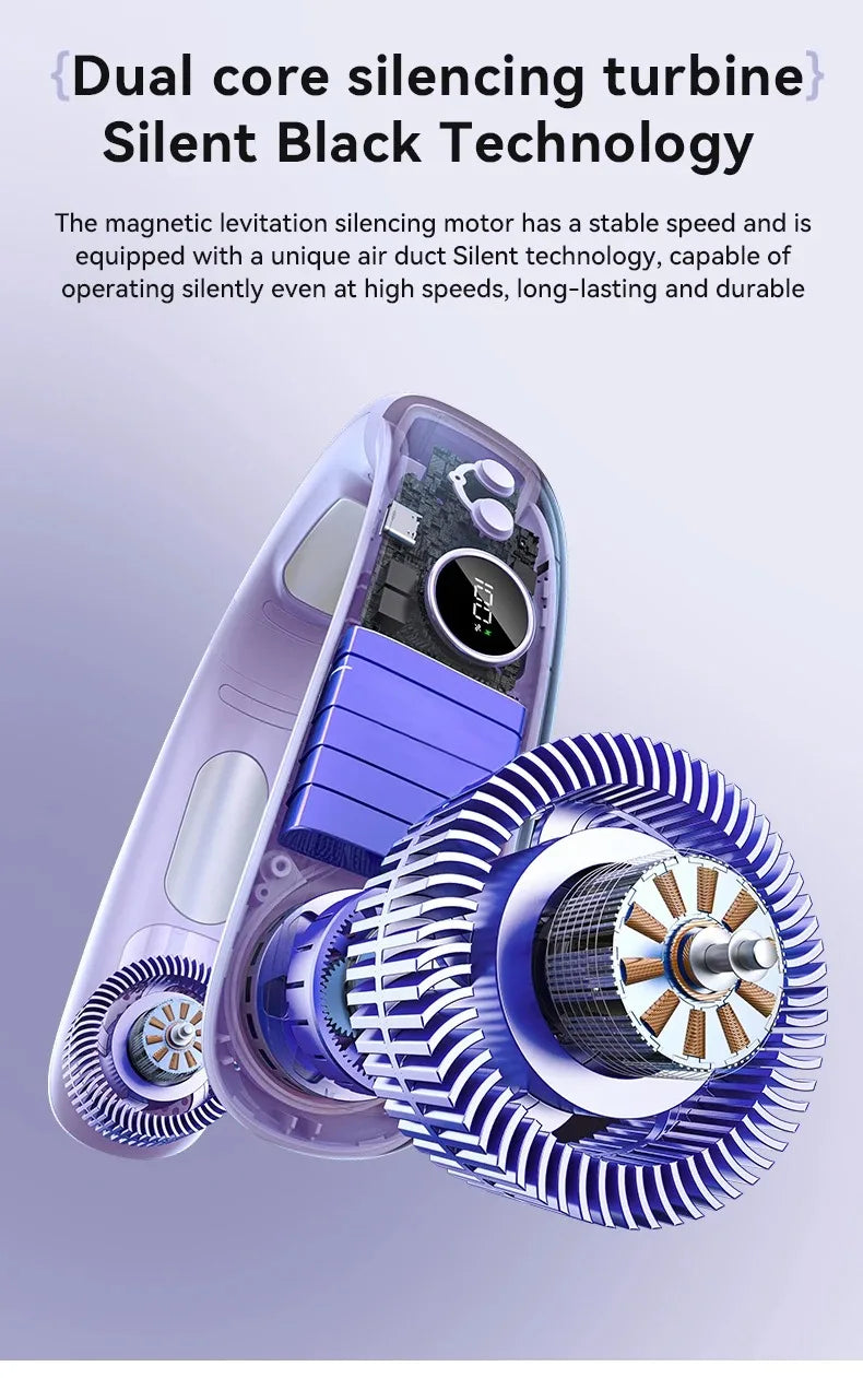 N90 Neck Fan Bladeless USB Rechargeable 5 Speed Portable