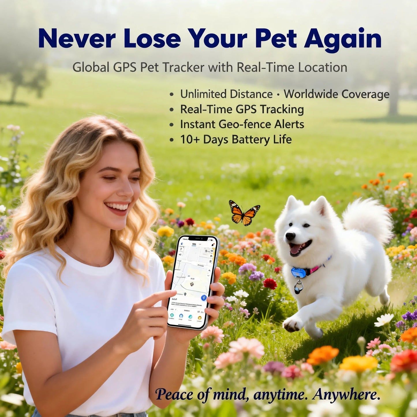 WANWAYTECH GPS Pet Tracker for Dogs and Cats With IoT SIM