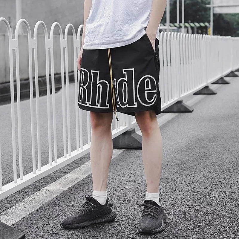 Casual Men's Hip Hop Print Shorts for Spring and Summer