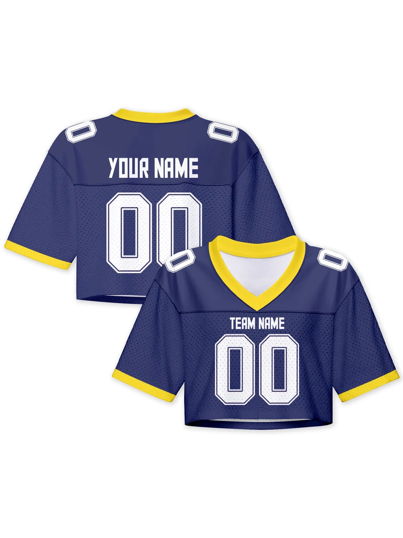 Custom American Football Jersey Crop Top for Women & Girls Plain Sporty Cropped Shirt Personalized Name Number Jerseys Fans Gift