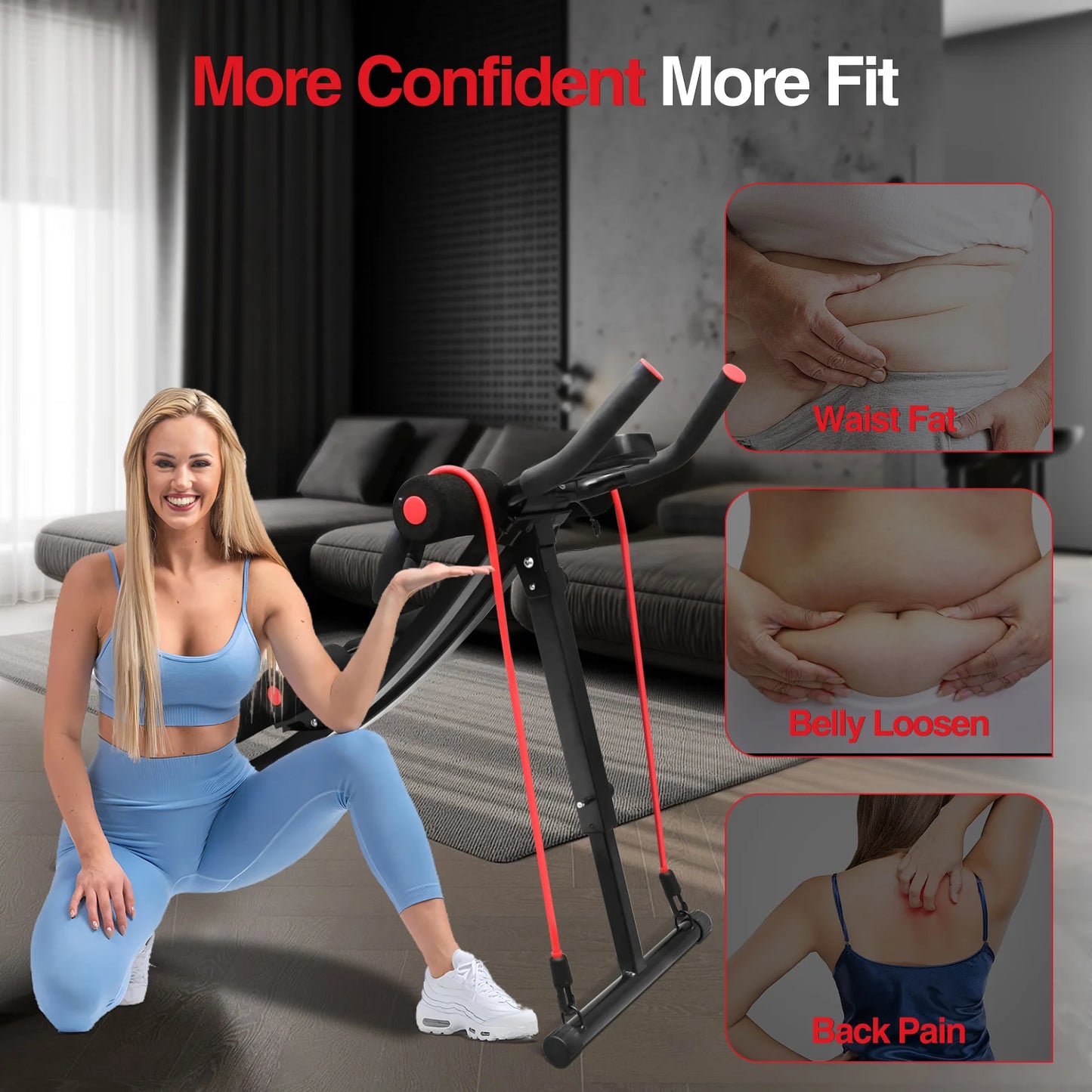 GIKPAL Foldable Ab Machine For Home Gym Core Workout