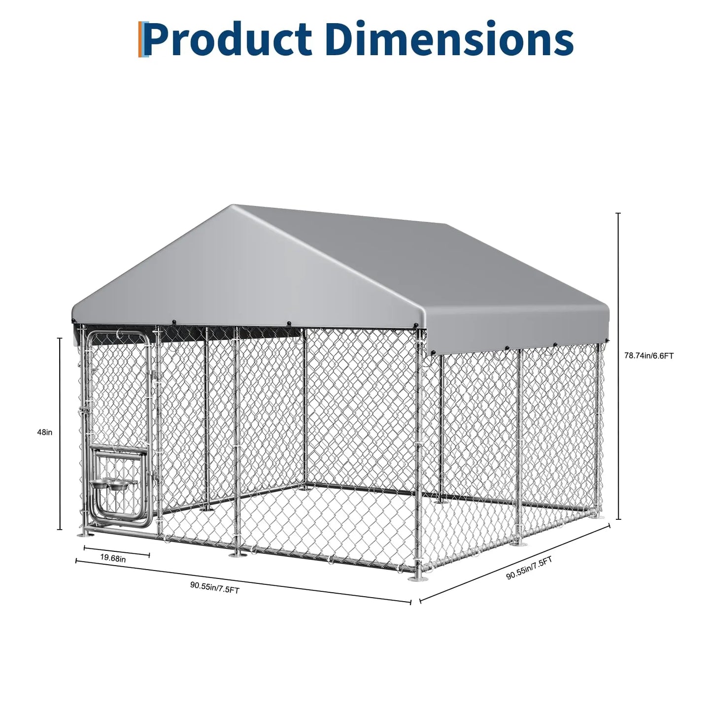 DishyKooker Heavy Duty Outdoor Dog Kennel With Roof Lockable Door