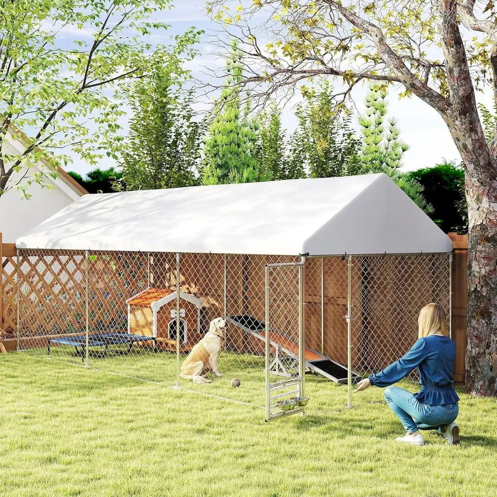 Heavy Duty Dog Kennel With Waterproof Roof And Secure Lock