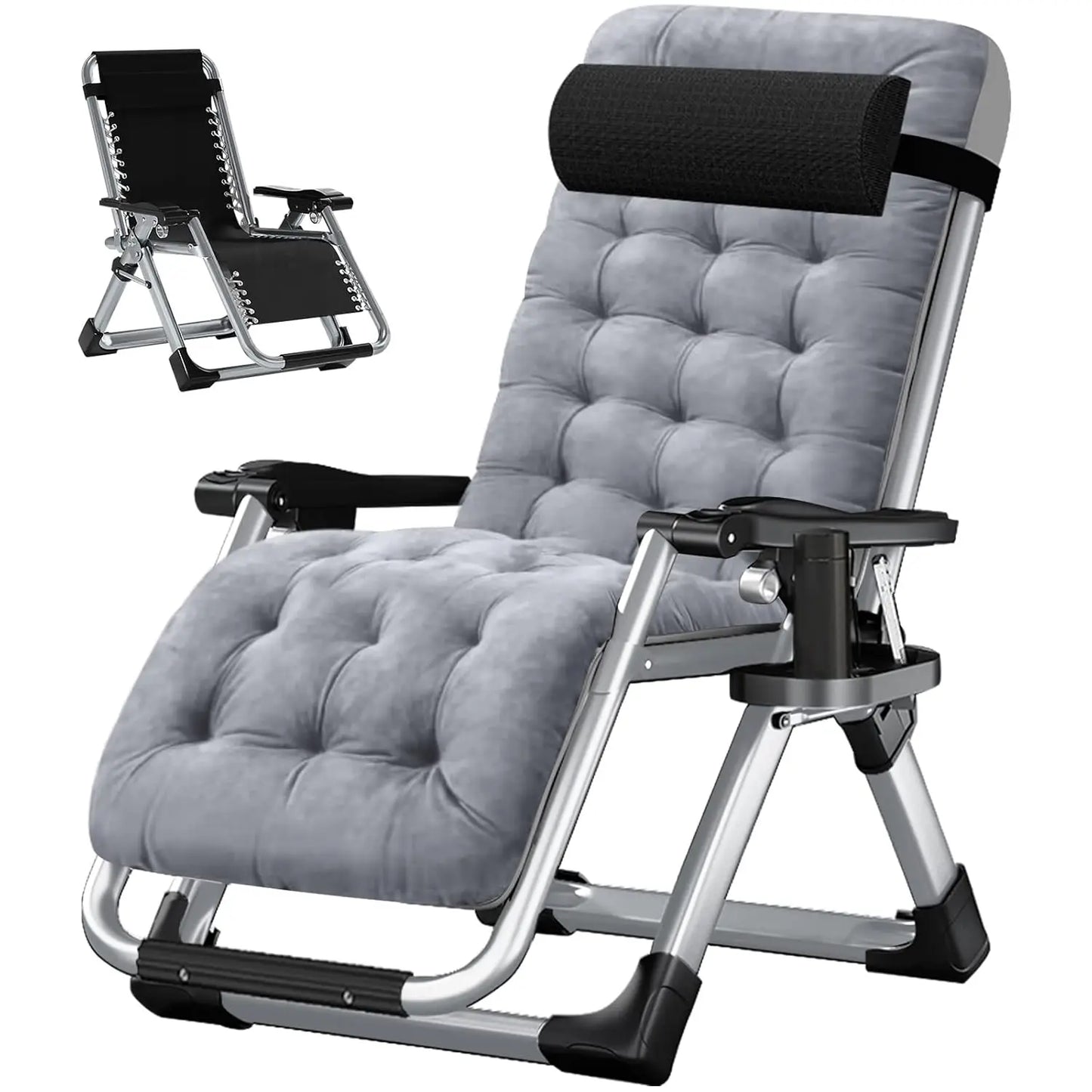 Zero Gravity Chair Premium Lawn Recliner Portable Detachable Cushion Headrest
