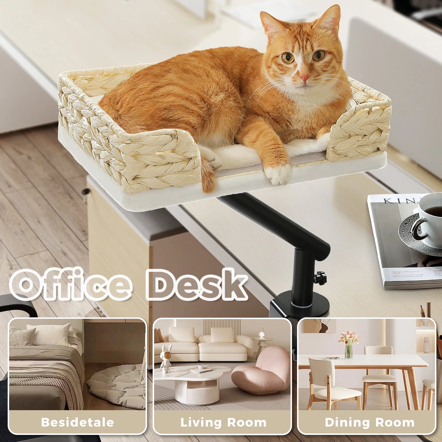 PAWZ Road Cat Desk Bed Rotatable Hammock Stand Indoor Cats