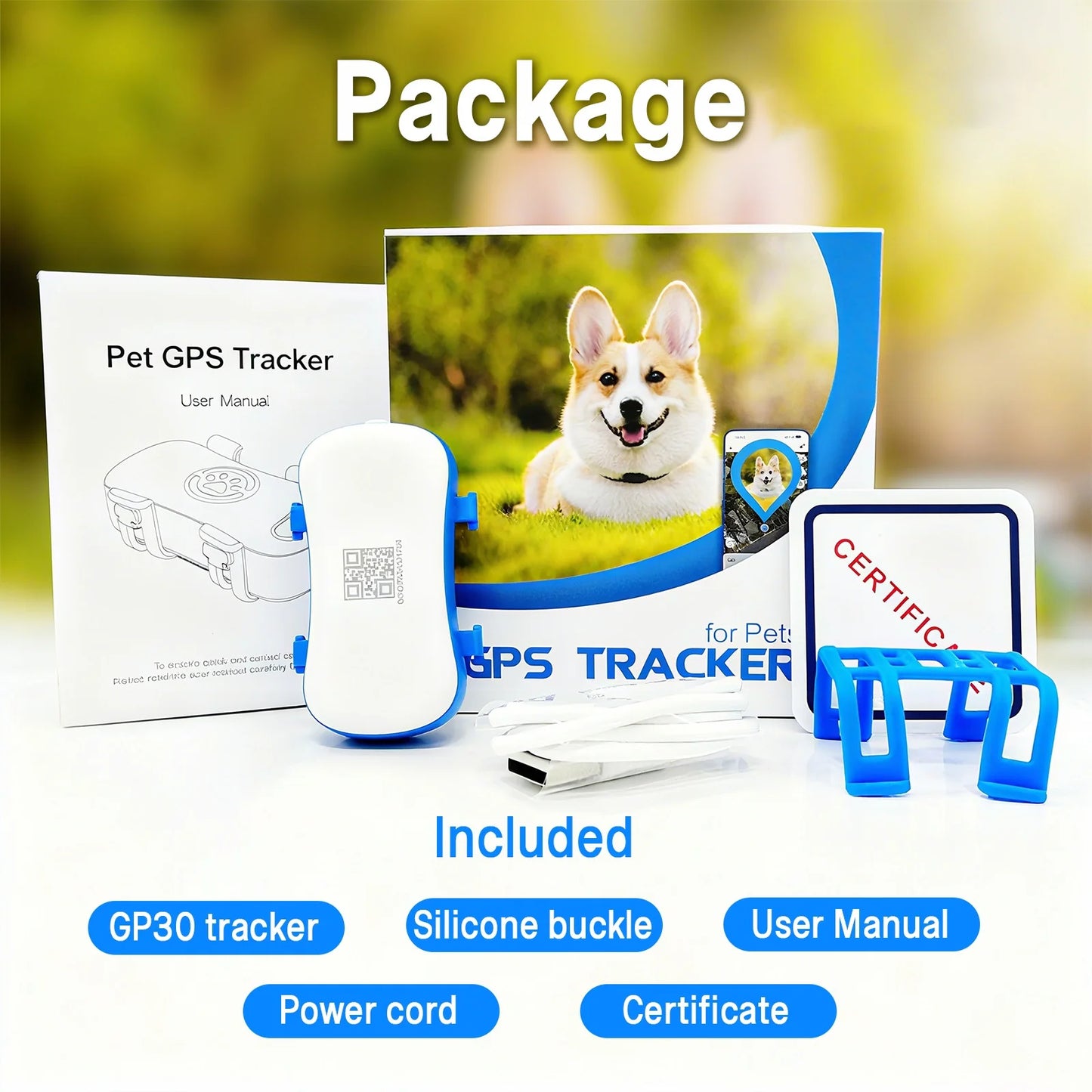 WANWAYTECH GPS Pet Tracker 4G Real Time Location IP67 Waterproof