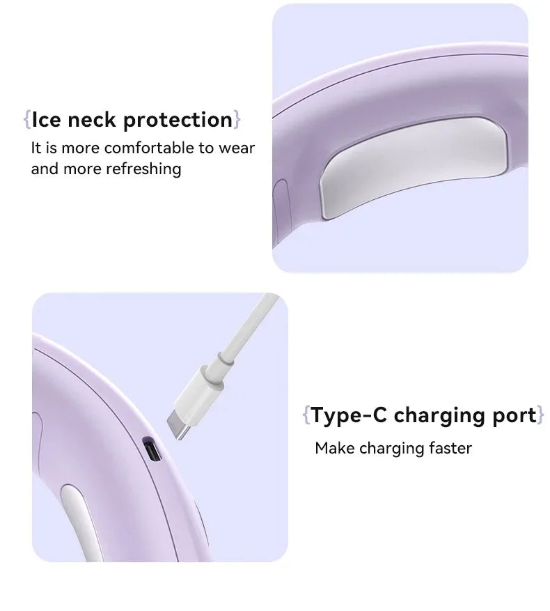 N90 Neck Fan Bladeless USB Rechargeable 5 Speed Portable