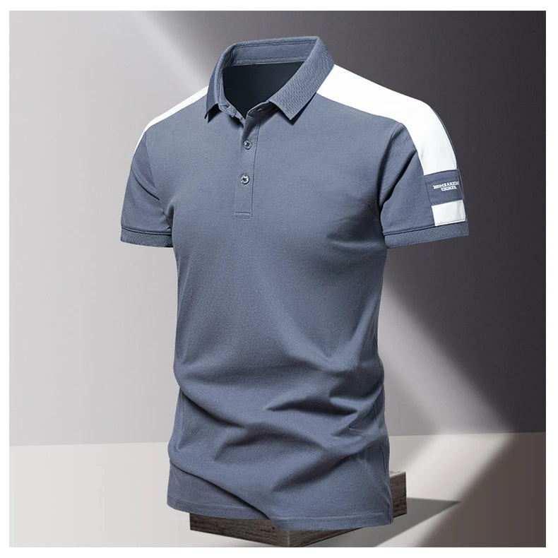 Lane JT Men Polo Shirt Summer Ice Silk Cotton Casual