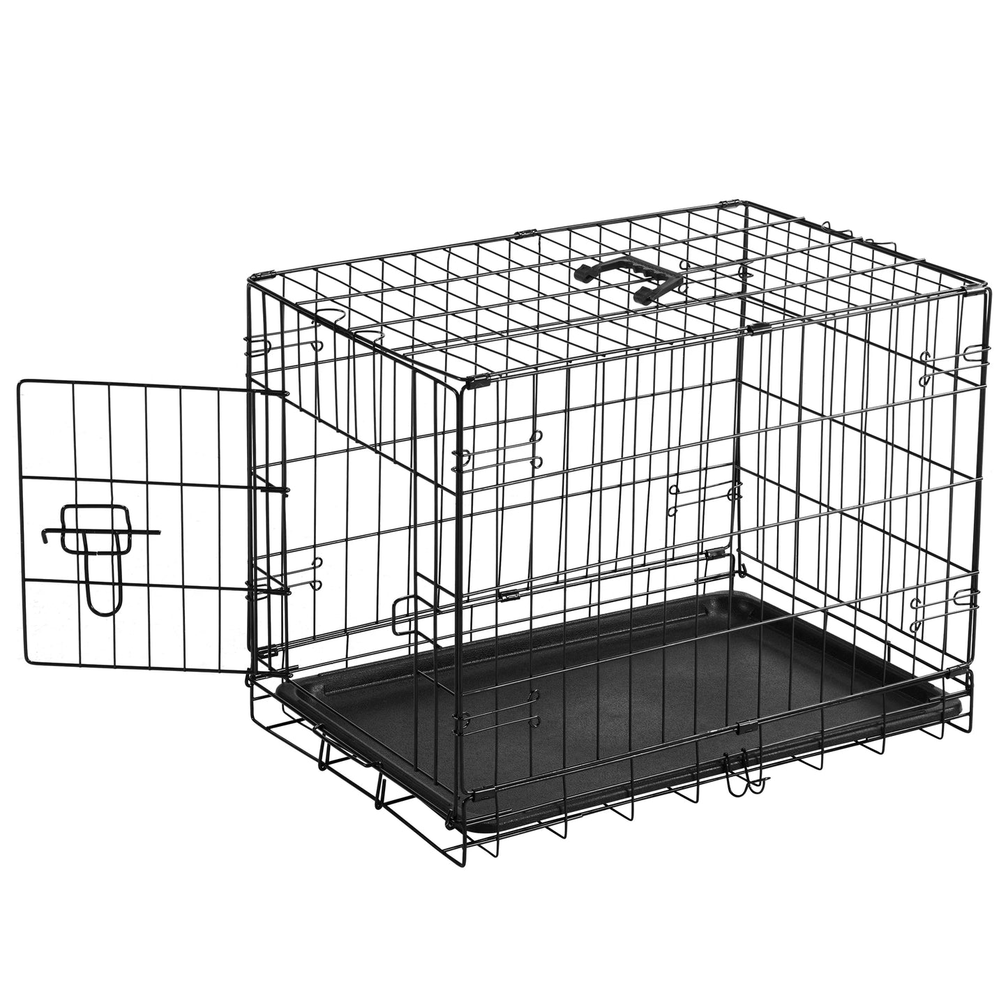 JHK Folding Metal Wire Dog Cage With Leak Proof Pan for Indoor Outdoor