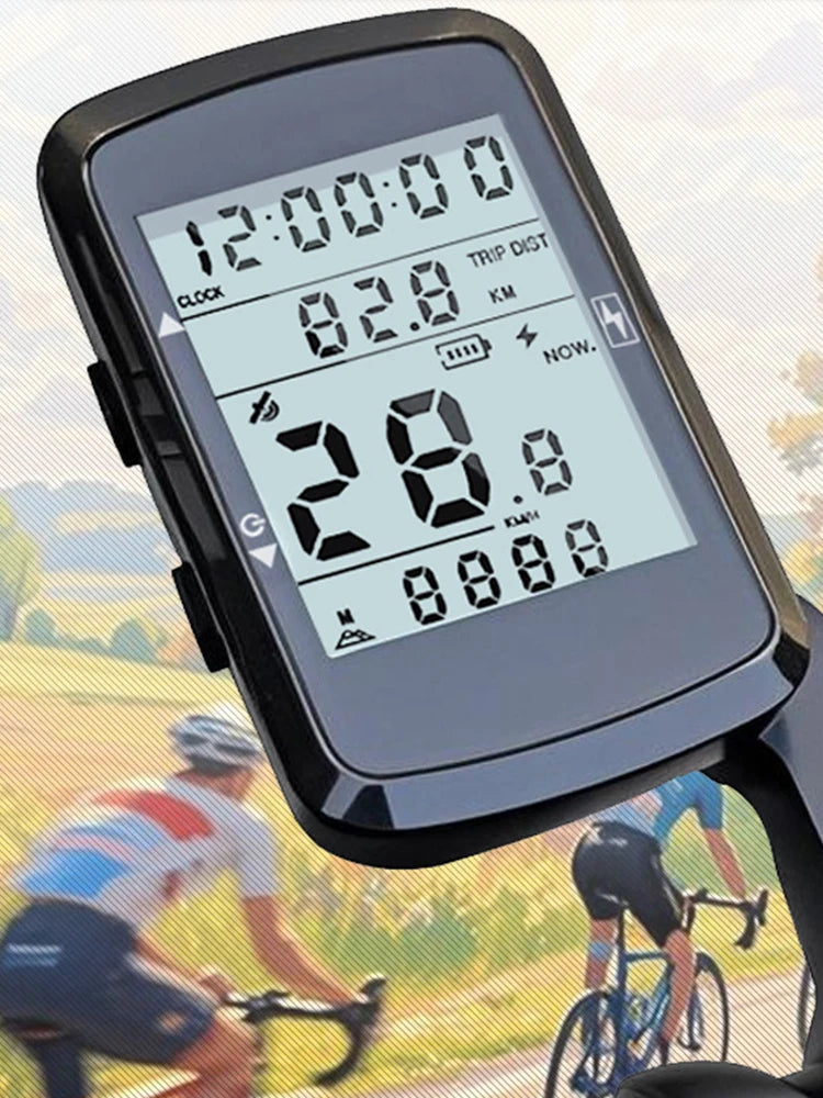 APWIKOGER Wireless Bicycle Computer With GPS Speedometer Backlight