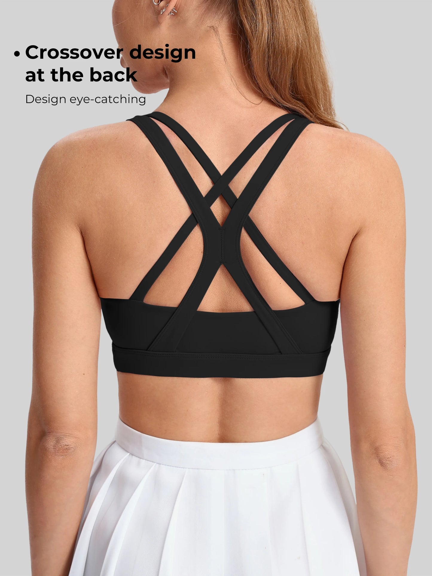 Women's Yoga Sports Bra With Back Straps Breathable Nylon Blend WX1037