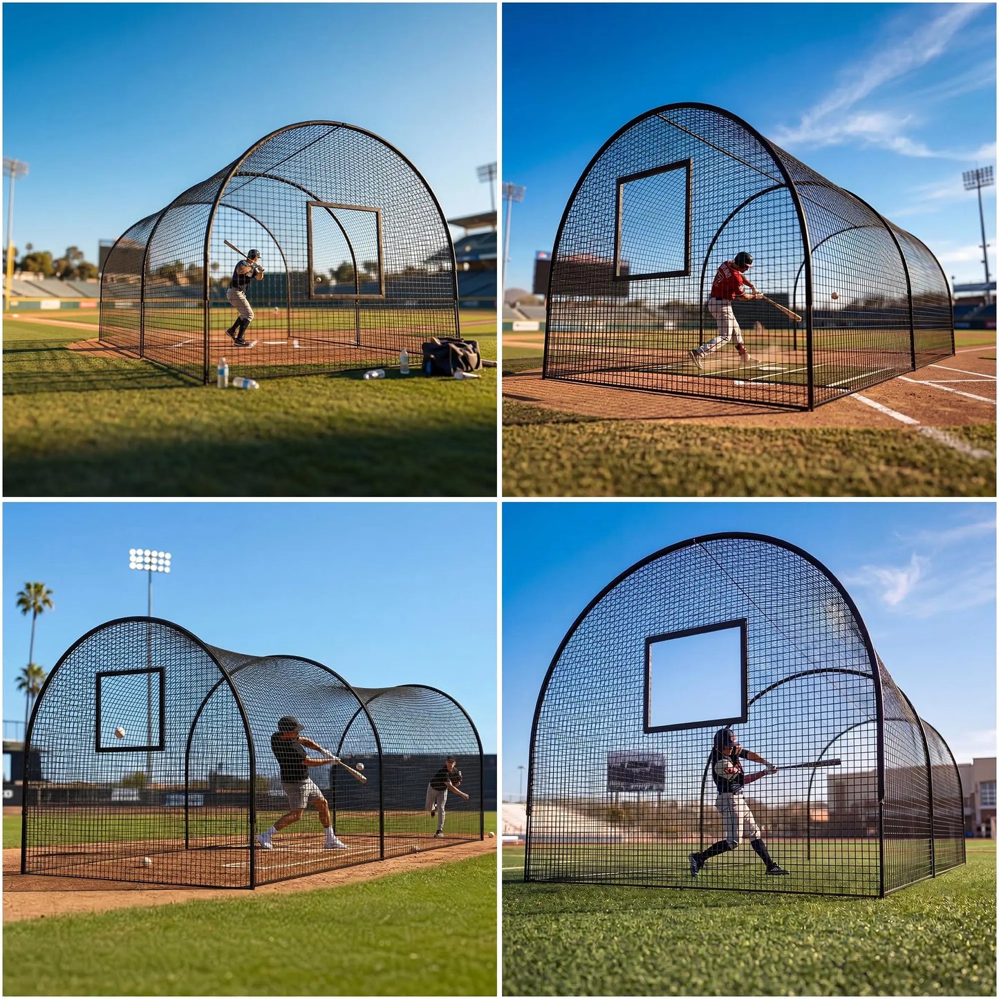 HiMISS Batting Cage With Frame And Net For Backyard Training