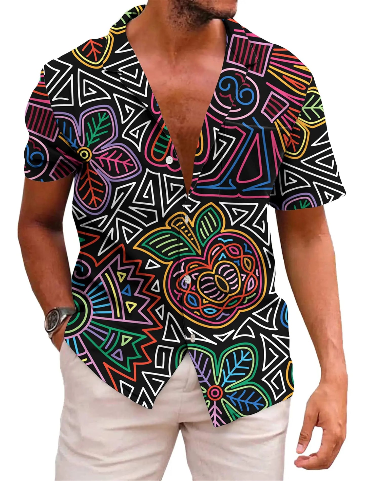 KYKU Mexico Shirt For Men Funny Hawaiian Button Down