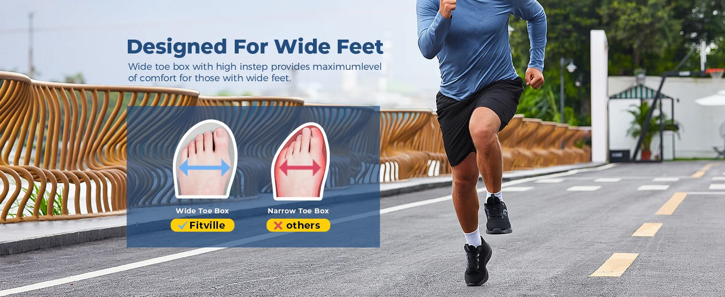 Fitville Men's Sport Running Shoes Breathable Lightweight Training Footwear