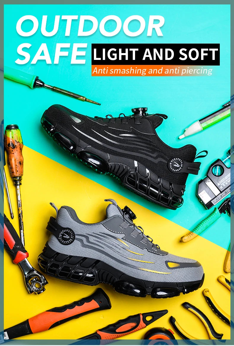 Breathable Lace-Free Soft Sole Anti-Puncture Work Shoes