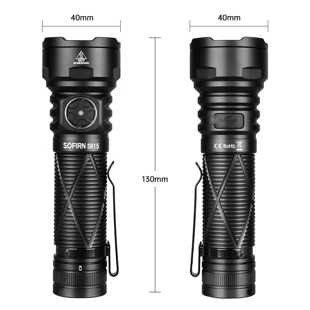 Sofirn SR15 4500LM 21700 USB-C Rechargeable Flashlight